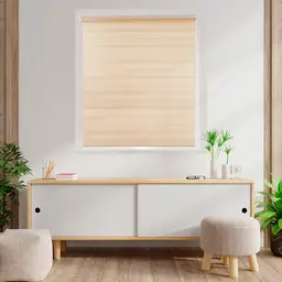 Persiana Rolo Dupla Zebra Linho Bege 140x160