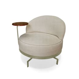 Poltrona Giratória Nash Linho Bouclé Bege