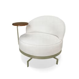 Poltrona Giratória Nash Linho Bouclé Off White