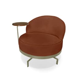 Poltrona Giratória Nash Linho Bouclé Terracota