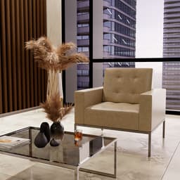 Poltrona Isis Revestimento Sintético Bege