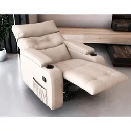 Poltrona Reclinável Commander Revestimento Sintético Bege