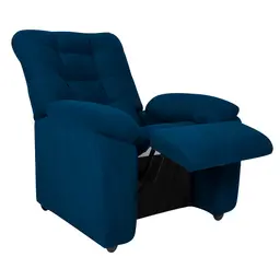 Poltrona Reclinável MX-61 Ônix Suede Azul