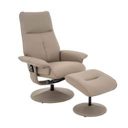 Poltrona Reclinável de Massagem Nebraska com Puff Poliuretano Fendi