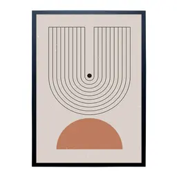 Quadro Abstrato Arco Íris Minimalista I com Vidro Colorido 50x70 cm