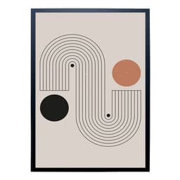 Quadro Abstrato Arco Íris Minimalista II com Vidro Colorido 50x70 cm