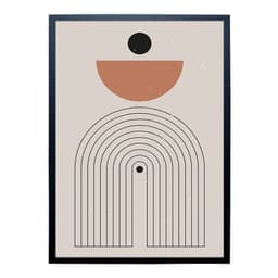 Quadro Abstrato Arco Íris Minimalista III com Vidro Colorido 50x70 cm