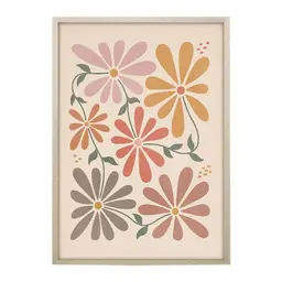 Quadro Abstrato Flores II sem Vidro Colorido 30x40 cm