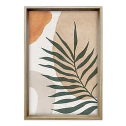 Quadro Abstrato Formas e Folha II com Vidro Colorido 50x70 cm