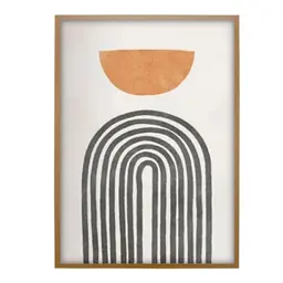 Quadro Abstrato Formas e Linhas sem Vidro Colorido 30x40 cm