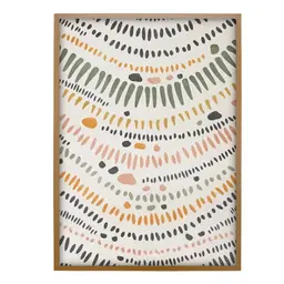 Quadro Abstrato Formas e Pontos sem Vidro Colorido 30x40 cm