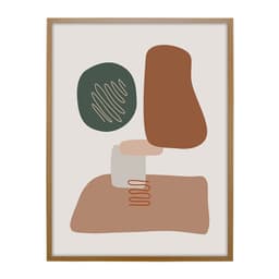 Quadro Abstrato Formatos I com Vidro Colorido 60x90 cm