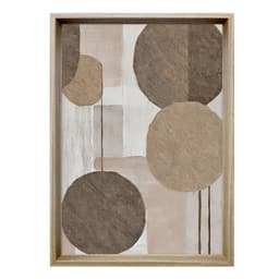 Quadro Abstrato Formatos Terrosos I com Vidro Colorido 50x70 cm