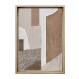 Quadro Abstrato Formatos Terrosos II com Vidro Colorido 50x70 cm