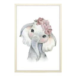Quadro Infantil Elephant sem Vidro Colorido 20x30 cm