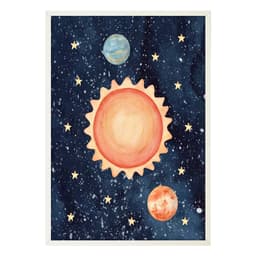 Quadro Infantil Espacial sem Vidro Colorido 20x30 cm