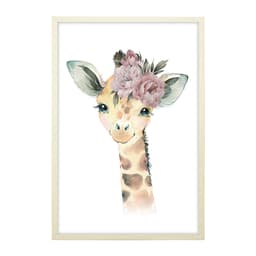 Quadro Infantil Giraffe sem Vidro Colorido 20x30 cm