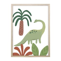 Quadro Infantil Selva Dino III sem Vidro Colorido 20x30 cm