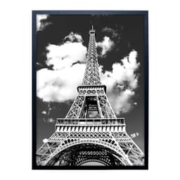 Quadro Manual Canvas Cidade III com Vidro Preto e Branco 40x60 cm