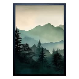 Quadro Natural Montanhas I com Vidro Colorido 40x60 cm