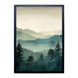 Quadro Natural Montanhas II com Vidro Colorido 40x60 cm