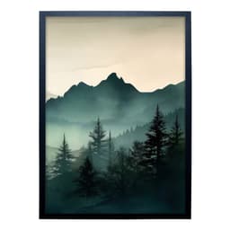 Quadro Natural Montanhas III com Vidro Colorido 40x60 cm