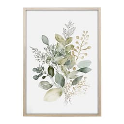 Quadro Romântico Arranjo Folhas III sem Vidro Colorido 30x40 cm