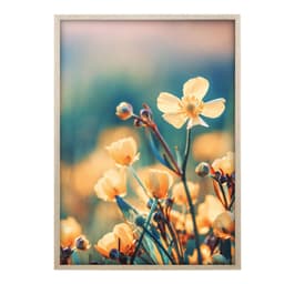 Quadro Romântico Flores III com Vidro Colorido 30x40 cm