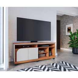 Rack Jurerê 2 PT Freijó e Off White 150 cm