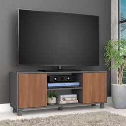 Rack para TV até 50 Polegadas Luka 2 PT Grafite e Manchester 120 cm