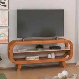 Rack para TV até 60 Polegadas Theo Cinamomo e Off White 133 cm