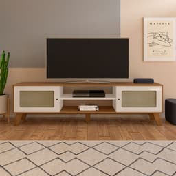 Rack para TV até 75 Polegadas Charlotte 2 PT Cinamomo e Off White