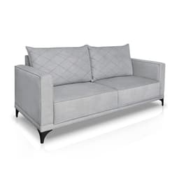 Sofá 2 Lugares Eros Linho Bouclê Cinza Claro 160 cm