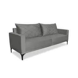 Sofá 2 Lugares Eros Veludo Cinza Chumbo 160 cm