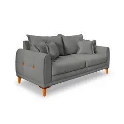 Sofá 2 Lugares Lisboa Veludo Cinza Chumbo 160 cm