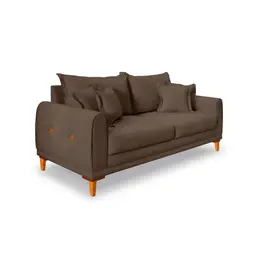 Sofá 2 Lugares Lisboa Veludo Marrom 160 cm