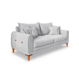 Sofá 2 Lugares Lisboa Veludo Prata 160 cm