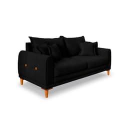 Sofá 2 Lugares Lisboa Veludo Preto 160 cm