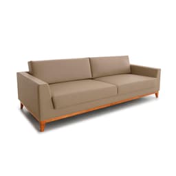 Sofá 3 Lugares Bartô Revestimento Sintético Bege 240 cm