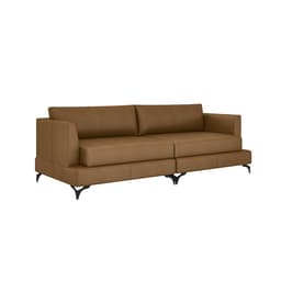 Sofá 3 Lugares Dallas Couro Marrom 210 cm