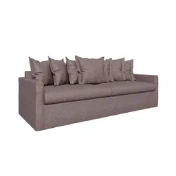 Sofá 3 Lugares Enseada com Capa Removível Linho Prata 240 cm