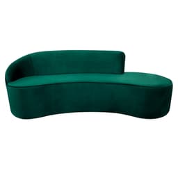 Sofá 3 Lugares Eron Esquerdo Veludo Verde