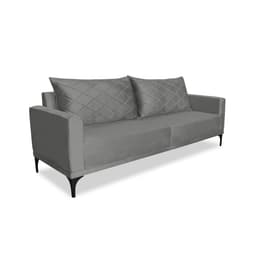 Sofá 3 Lugares Eros Veludo Cinza Chumbo 220 cm