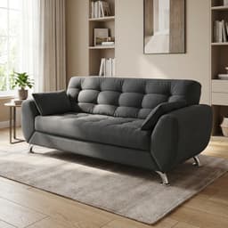 Sofá 3 Lugares Larissa Suede Cinza