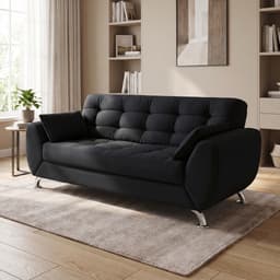 Sofá 3 Lugares Larissa Suede Preto