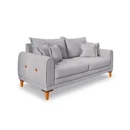 Sofá 3 Lugares Lisboa Bouclé Cinza 180 cm