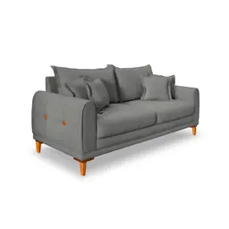 Sofá 3 Lugares Lisboa Veludo Cinza Chumbo 180 cm