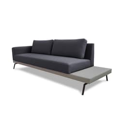 Sofá 3 Lugares Matteo com Mesa de Apoio Direita Linho Cinza 180 cm