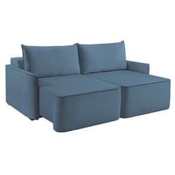 Sofá 3 Lugares Retrátil Moon Linho Azul 200 cm