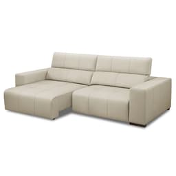 Sofá 3 Lugares Retrátil e Reclinável Dijon Molas Ensacadas Couro Branco 230 cm